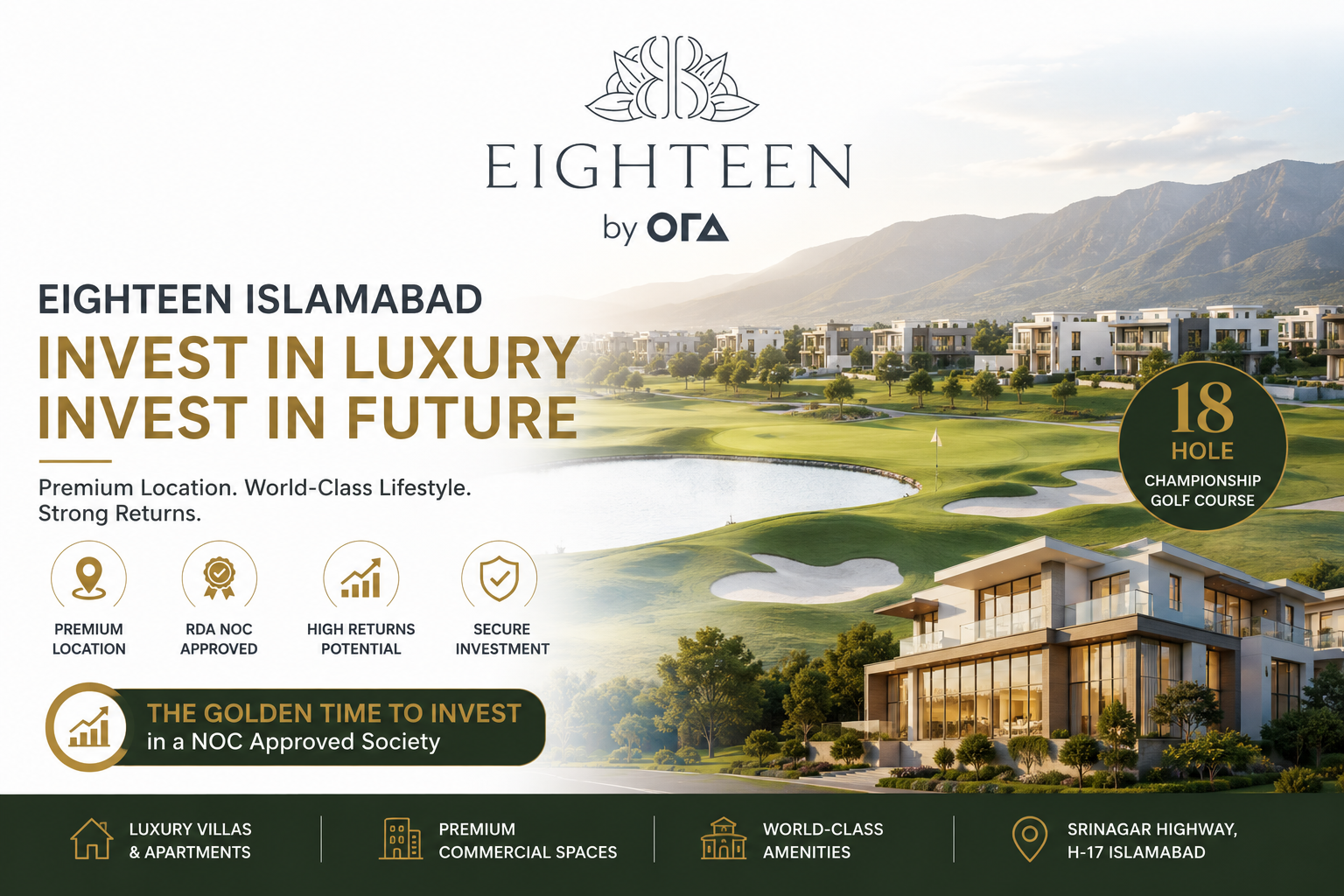 Eighteen Islamabad Investment Opportunities – Premium Real Estate
