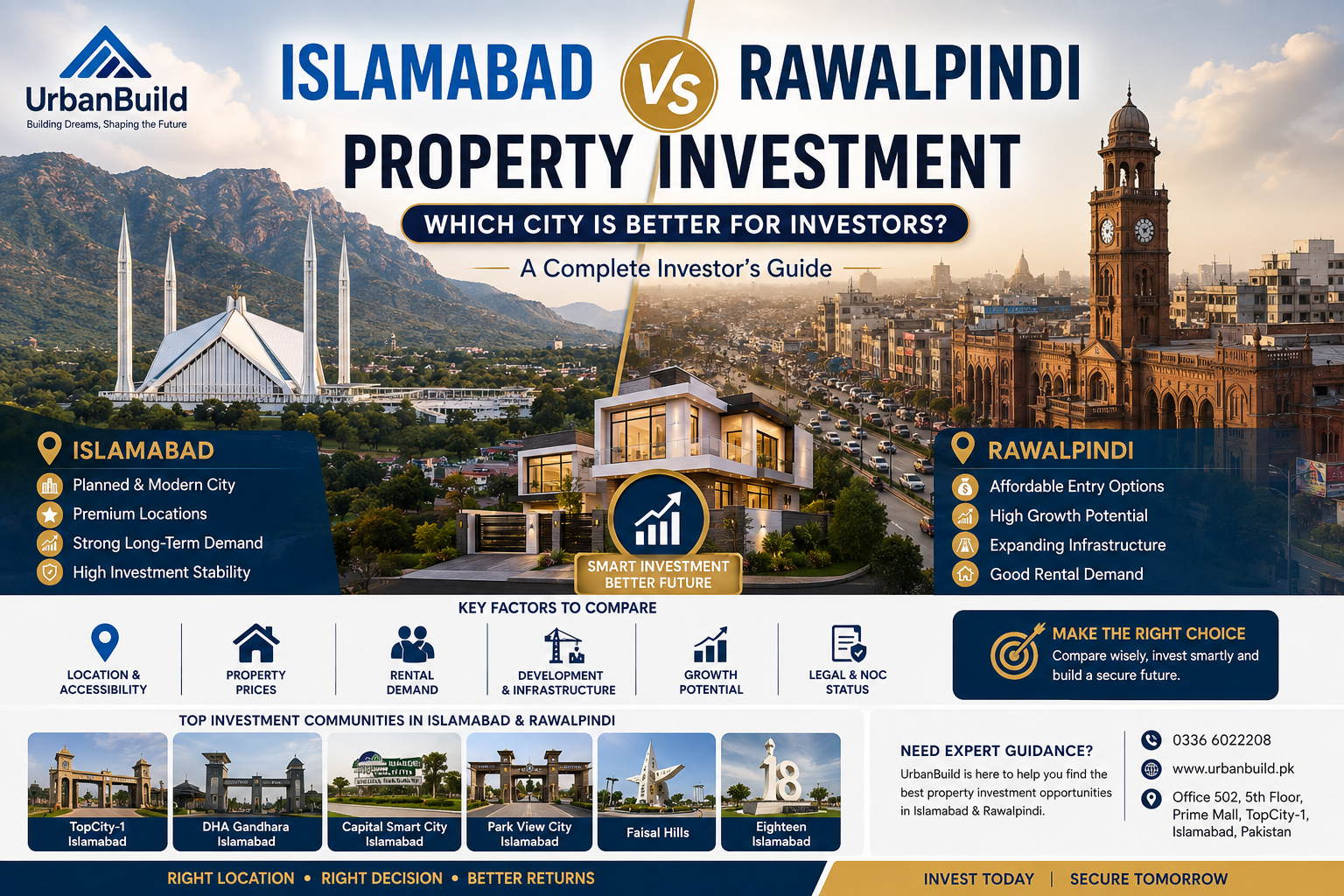 Islamabad vs Rawalpindi property investment comparison for investors